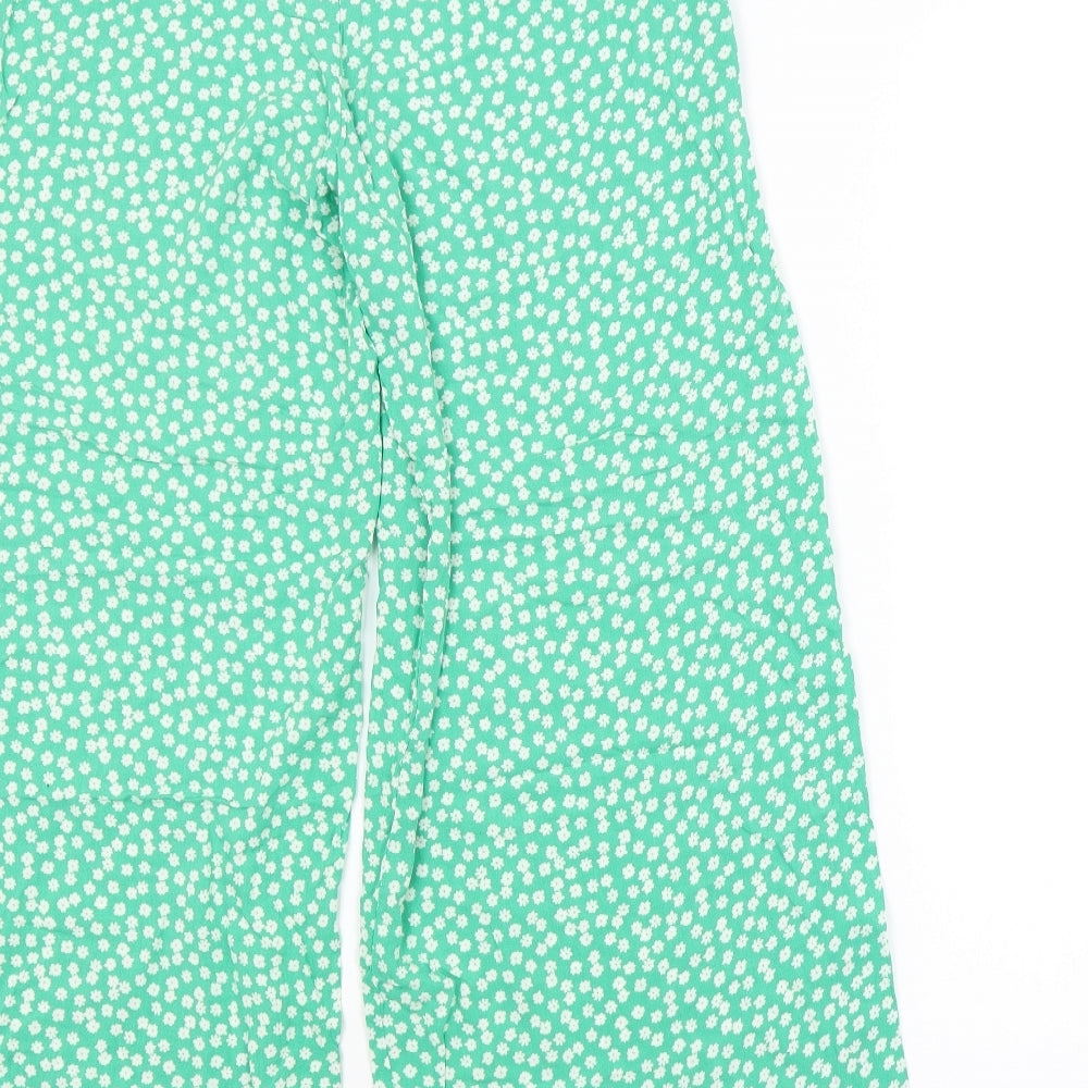 New Look Womens Green Floral  Trousers  Size 10 L28 in