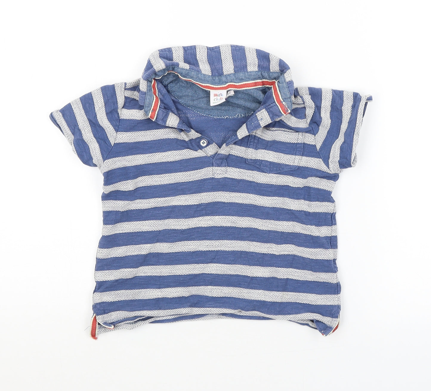 Mini Club Boys Blue Striped  Basic Polo Size 4-5 Years