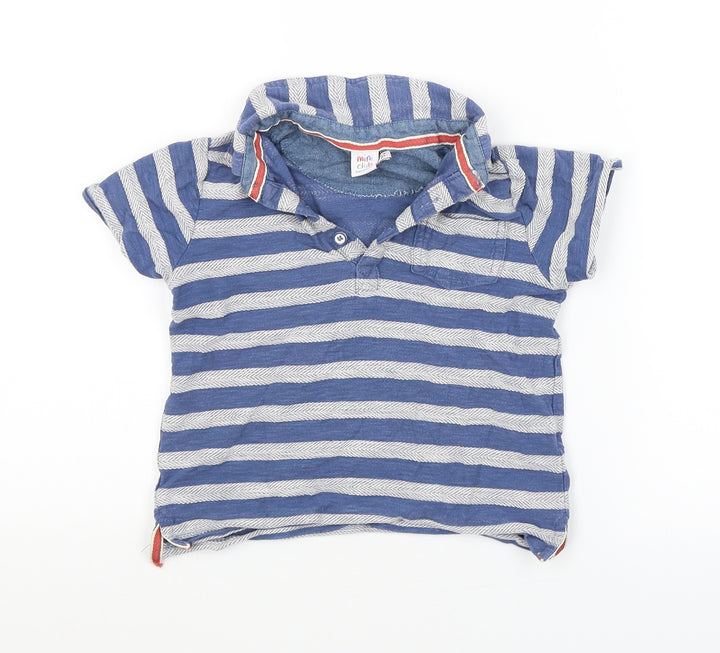 Mini Club Boys Blue Striped  Basic Polo Size 4-5 Years