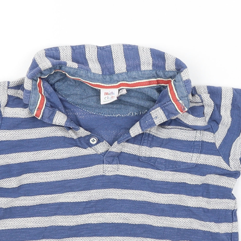 Mini Club Boys Blue Striped  Basic Polo Size 4-5 Years