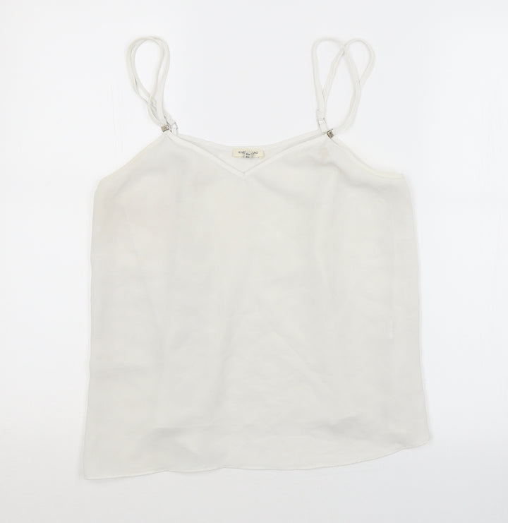River Island Womens White Basic Tank Size 10