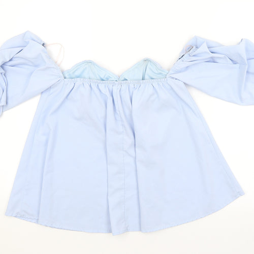 CHERRY KOKO Womens Blue   Basic Blouse Size L