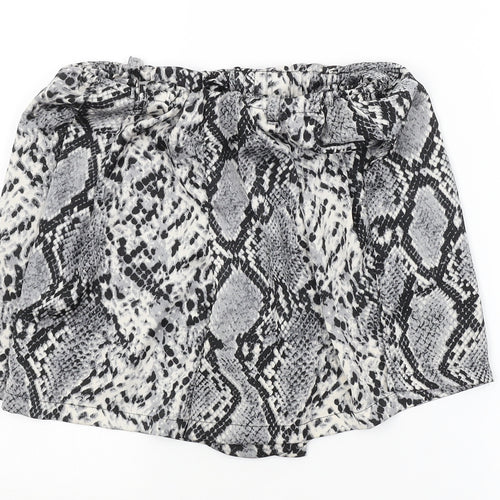 Rebellious Womens Grey Animal Print  Hot Pants Shorts Size 10