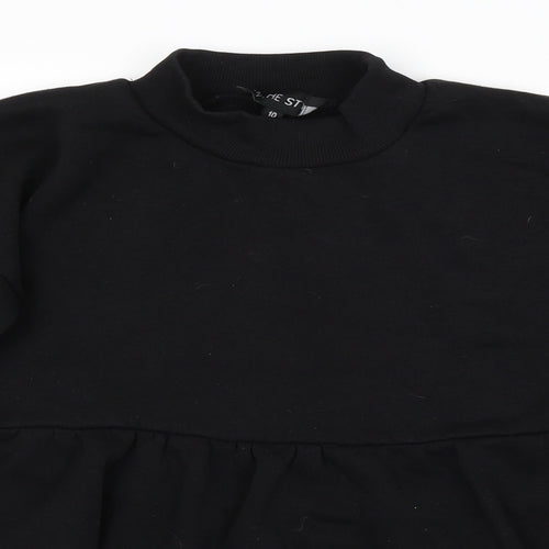 In the Style Womens Black   Pullover Sweatshirt Size 10