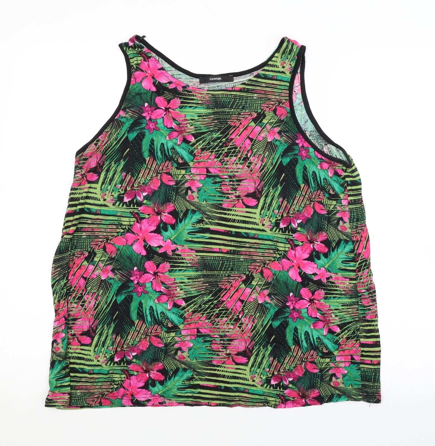 George Womens Multicoloured Floral  Basic Tank Size 16