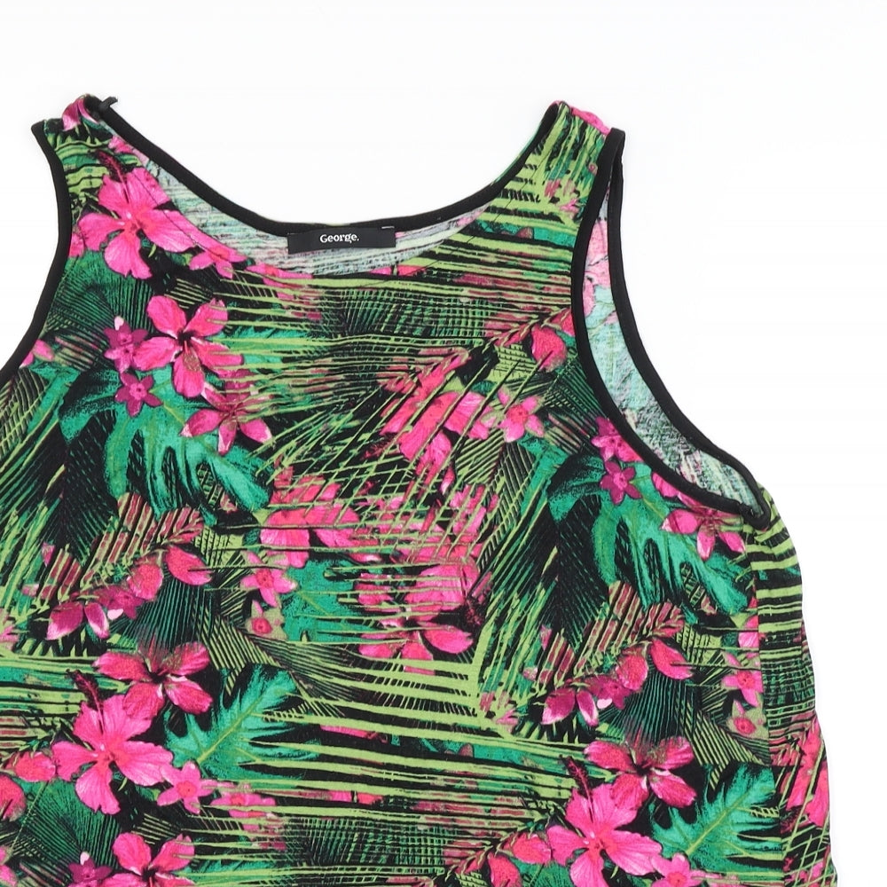 George Womens Multicoloured Floral  Basic Tank Size 16