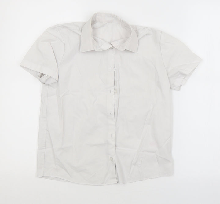 George Girls White   Basic Button-Up Size 9-10 Years