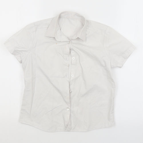 George Girls White   Basic Button-Up Size 6-7 Years