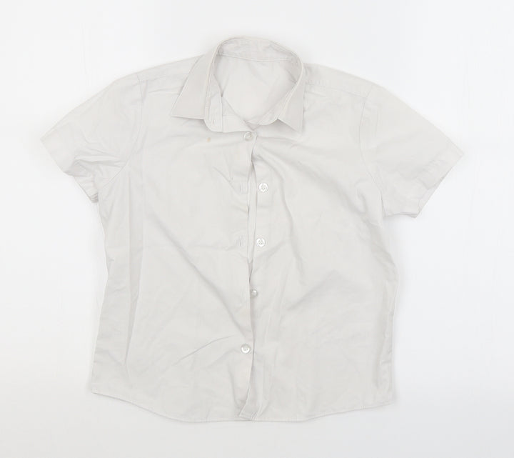 George Girls White   Basic Button-Up Size 6-7 Years