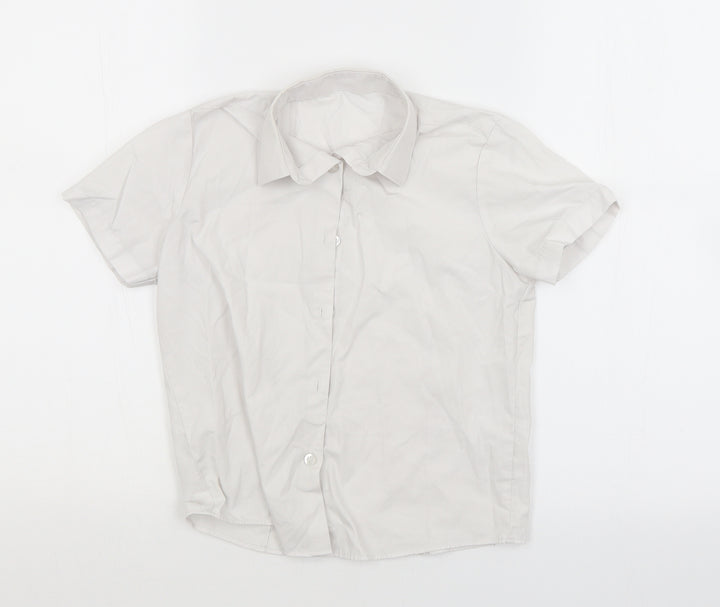 George Girls White Basic Button-Up Size 6-7 Years