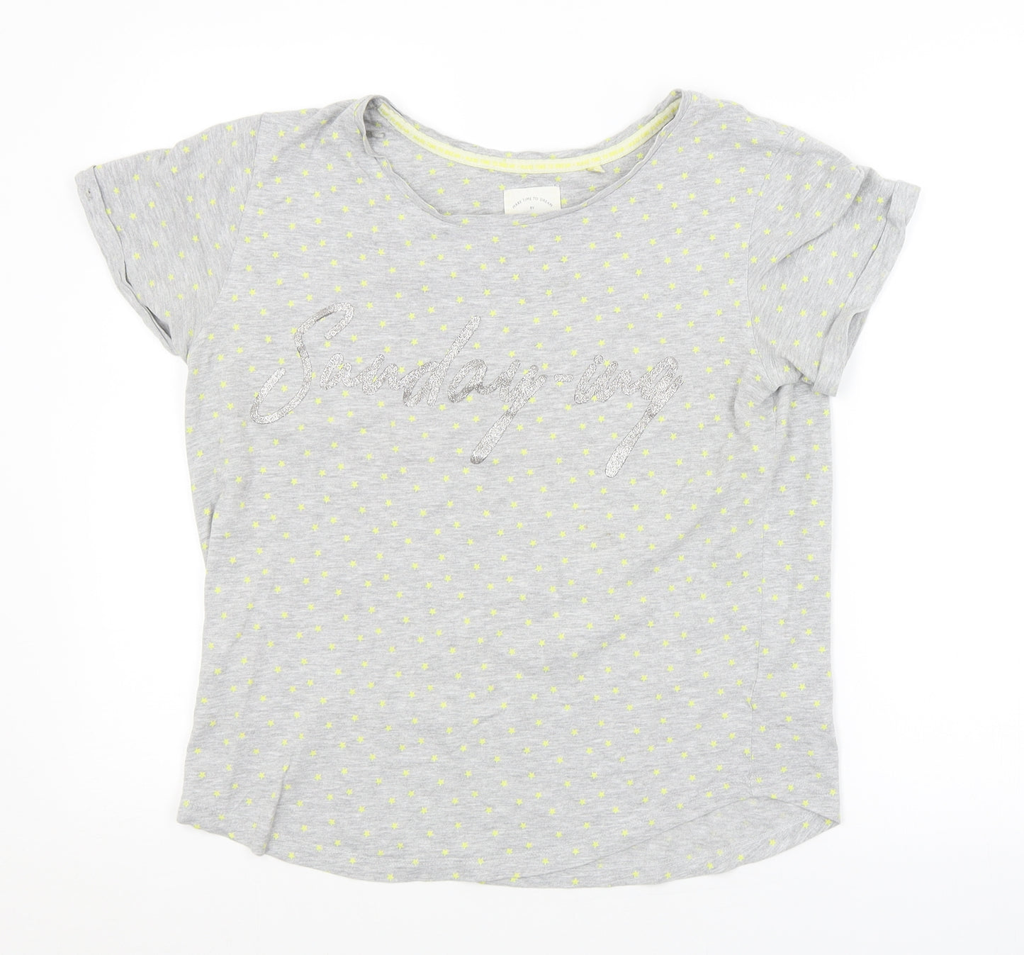NEXT Womens Grey Argyle/Diamond   Pyjama Top Size 8
