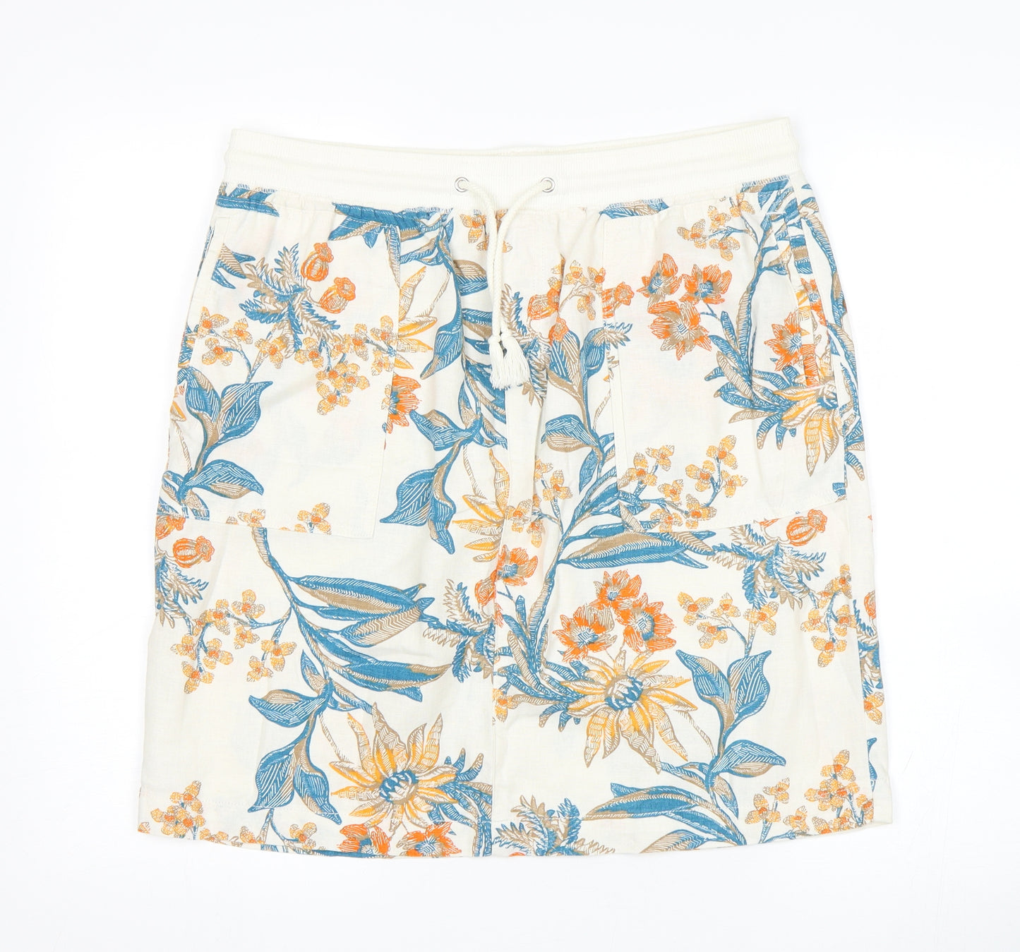 M&S Womens Multicoloured Floral  A-Line Skirt Size 14