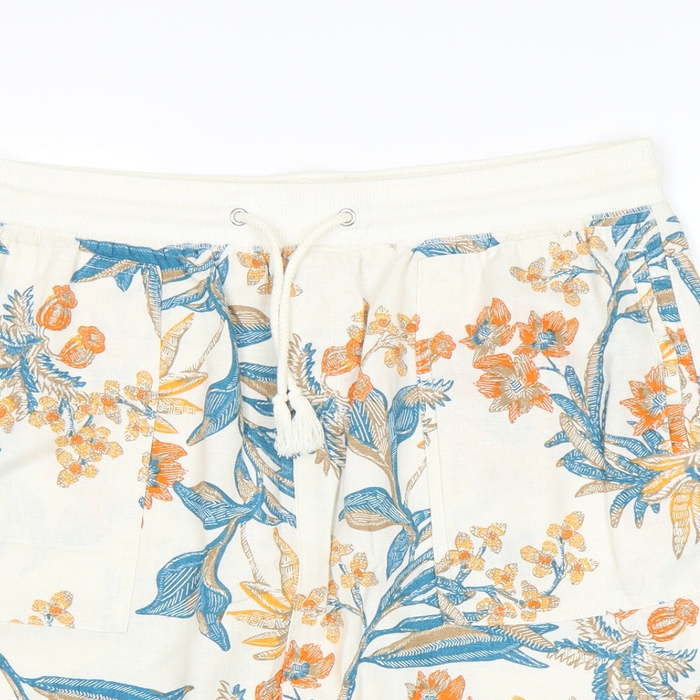 M&S Womens Multicoloured Floral  A-Line Skirt Size 14