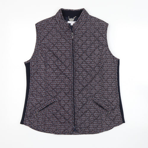 W. Lane Womens Multicoloured Argyle/Diamond  Gilet Coat Size 14