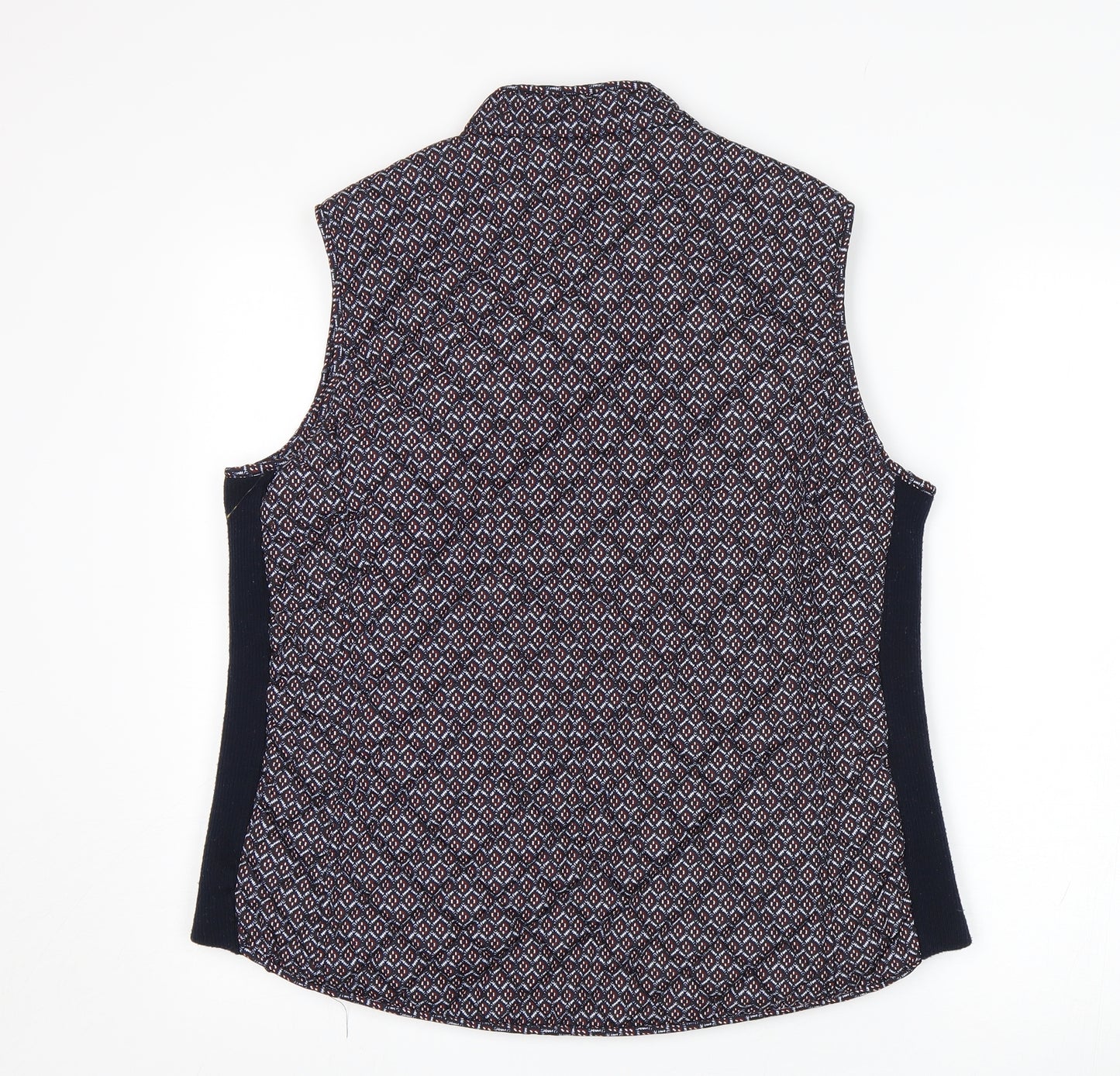W. Lane Womens Multicoloured Argyle/Diamond  Gilet Coat Size 14