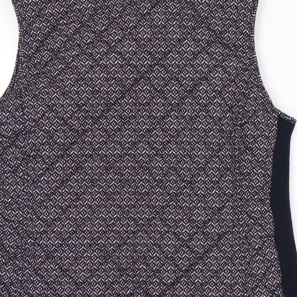 W. Lane Womens Multicoloured Argyle/Diamond  Gilet Coat Size 14