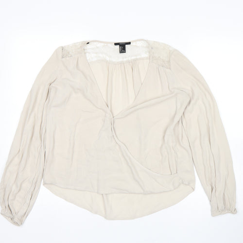 FOREVER 21 Womens Beige   Basic Blouse Size S