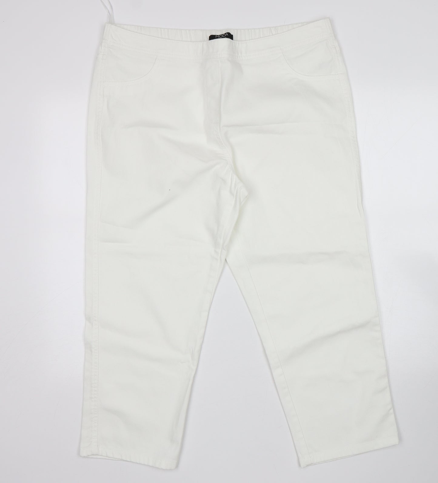 George Womens White   Cropped Jeans Size 18 L24 in