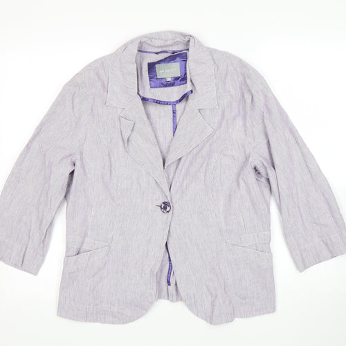 Per Una Womens Purple Striped  Jacket Sport Coat Size 16