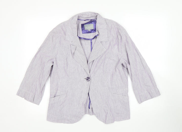 Per Una Womens Purple Striped Jacket Sport Coat Size 16