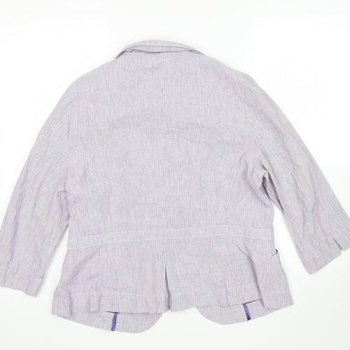 Per Una Womens Purple Striped  Jacket Sport Coat Size 16