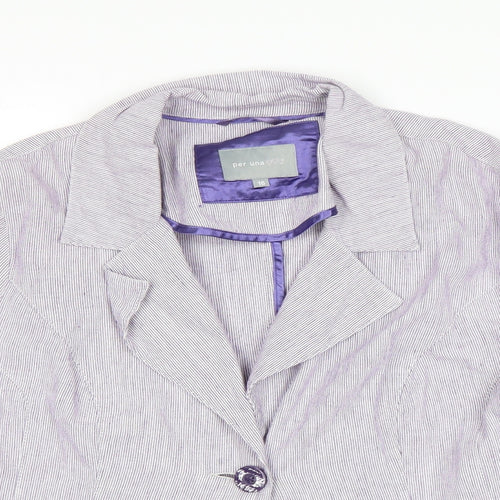 Per Una Womens Purple Striped  Jacket Sport Coat Size 16