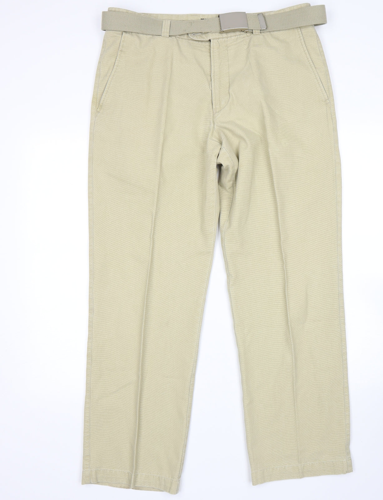 Frank Eden Mens Beige   Chino Trousers Size 36 L32 in