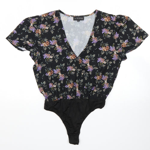 In the Style Womens Multicoloured Floral  Bodysuit One-Piece Size 10