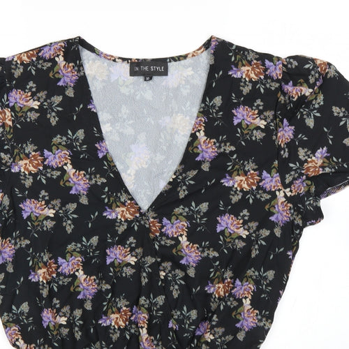 In the Style Womens Multicoloured Floral  Bodysuit One-Piece Size 10