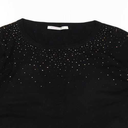 Anna Rose Womens Black   Pullover Jumper Size L