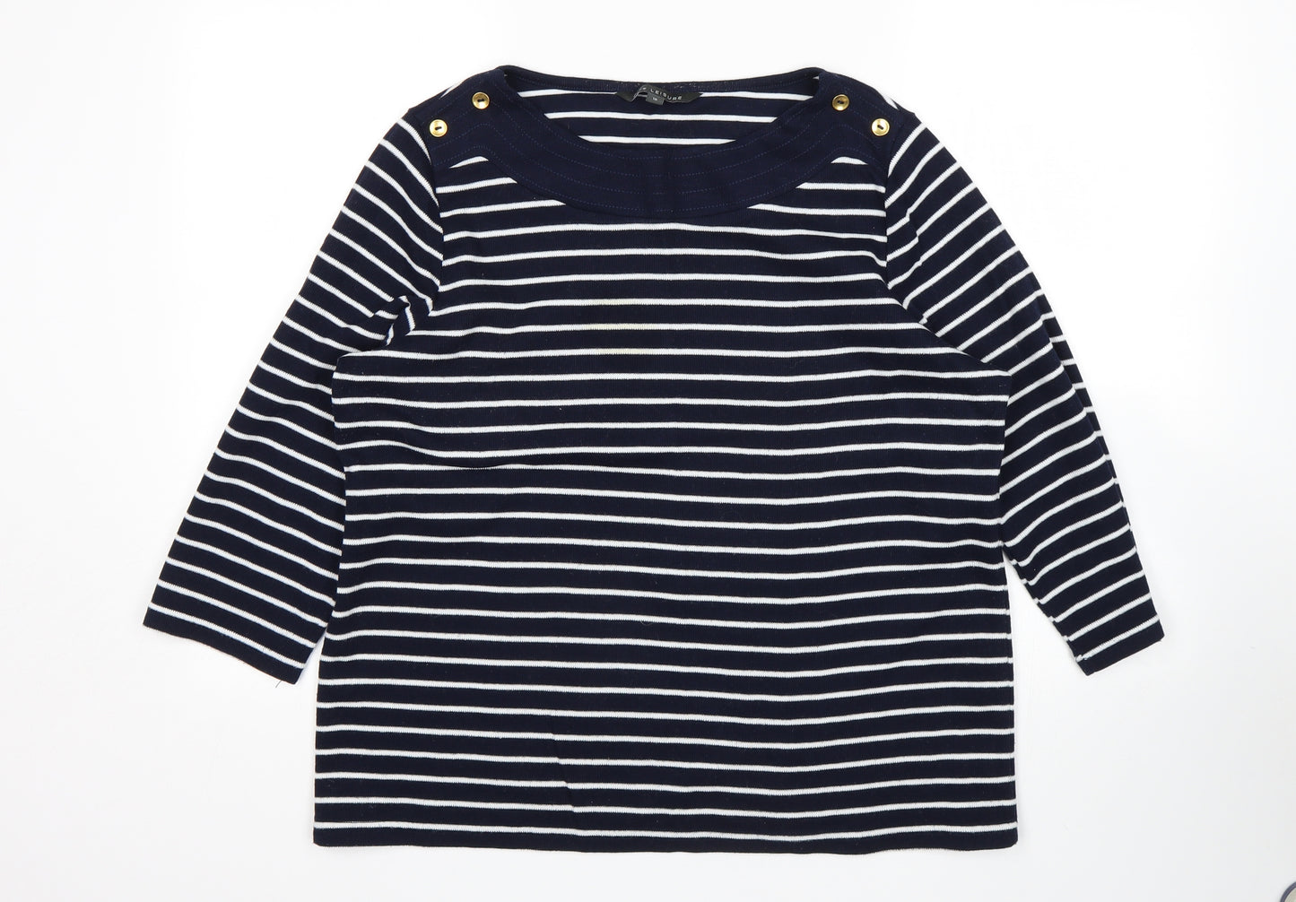 Love Leisure Womens Blue Striped  Pullover Jumper Size 16
