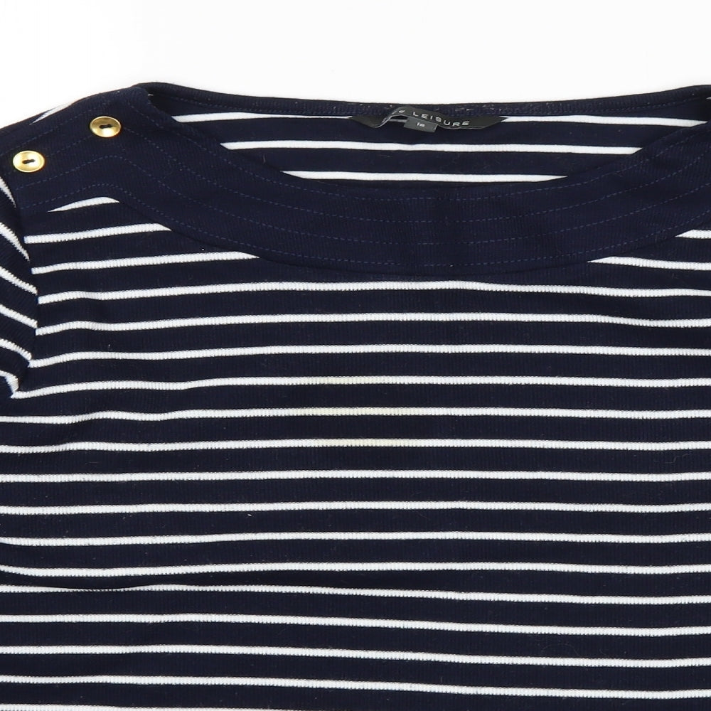Love Leisure Womens Blue Striped  Pullover Jumper Size 16
