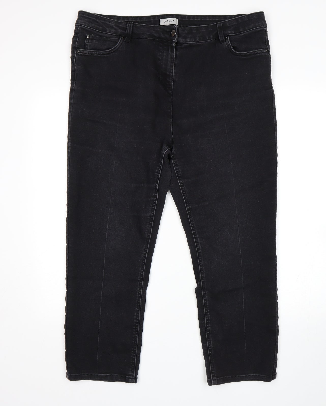 Soon Womens Black   Cropped Jeans Size 18 L24 in