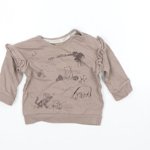 George Girls Brown   Pullover Jumper Size 6-9 Months