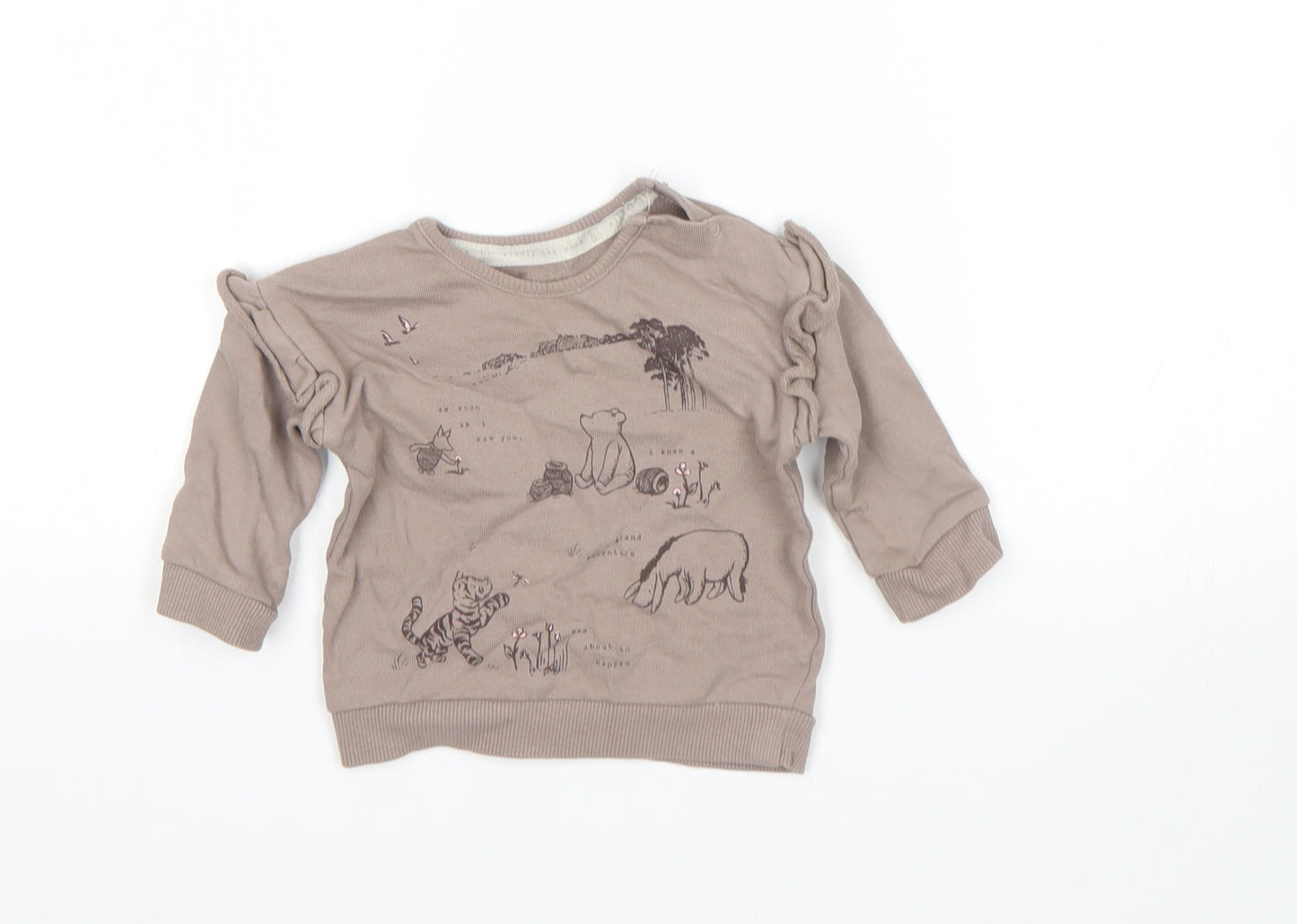George Girls Brown   Pullover Jumper Size 6-9 Months