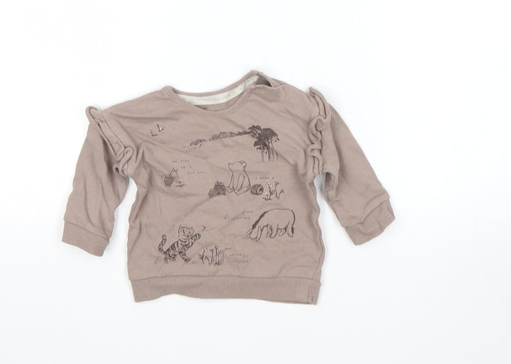 George Girls Brown   Pullover Jumper Size 6-9 Months
