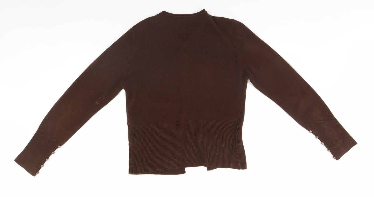 Per Una Womens Brown   Cardigan Jumper Size 14