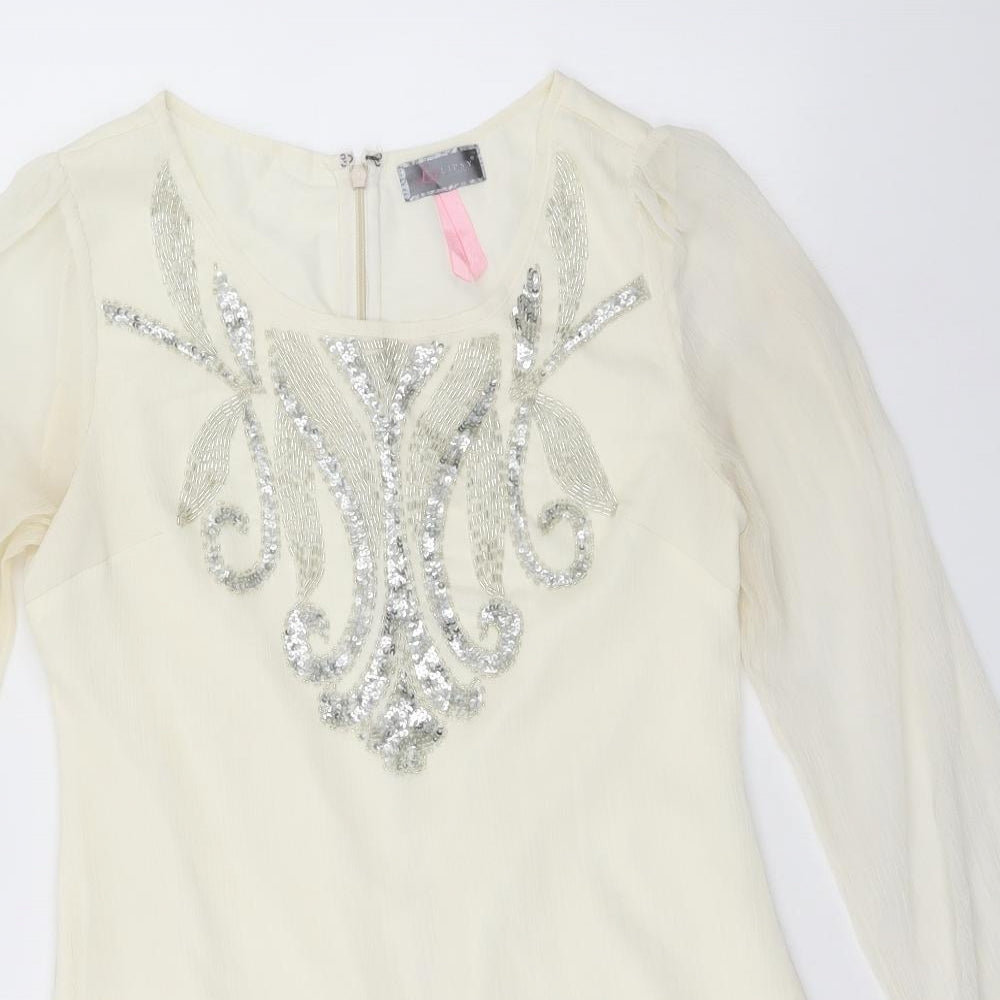 Lipsy Womens Ivory   A-Line  Size 12