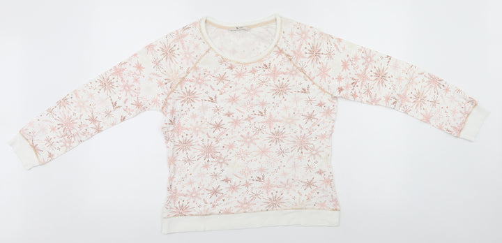 TU Womens White Fair Isle Top Pyjama Top Size 8 - Snow Flakes