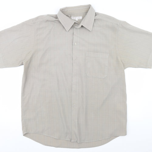 EWM Mens Green Plaid   Button-Up Size XL