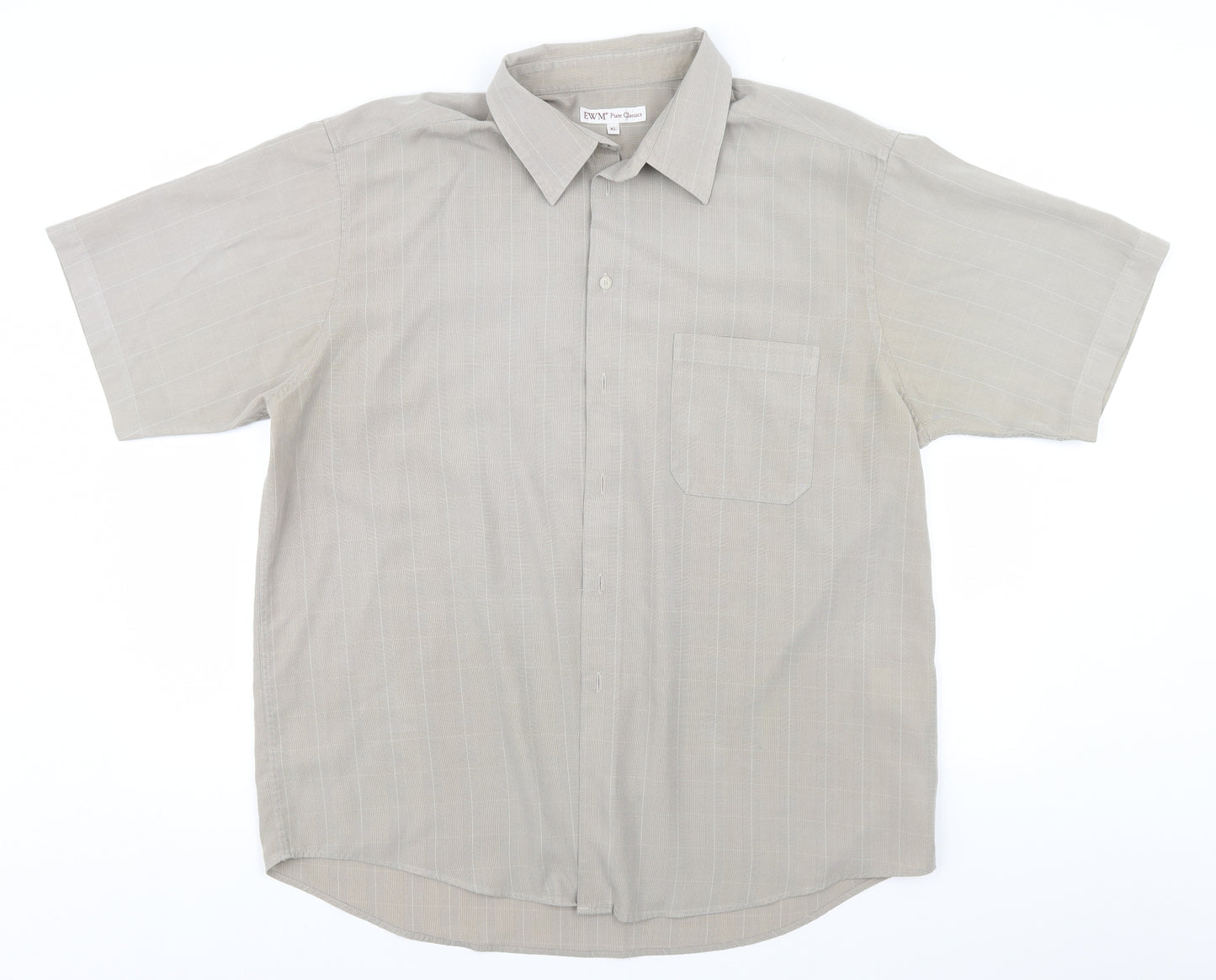 EWM Mens Green Plaid   Button-Up Size XL