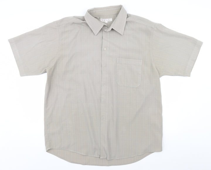 EWM Mens Green Plaid   Button-Up Size XL