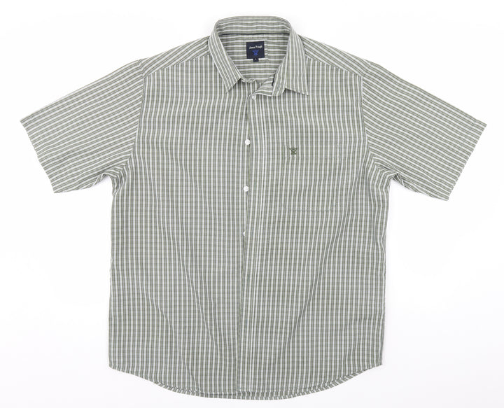 Pringle Womens Orange Plaid  Basic Button-Up Size L