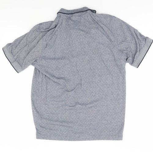 Lincoln Mens Grey Geometric   Polo Size L
