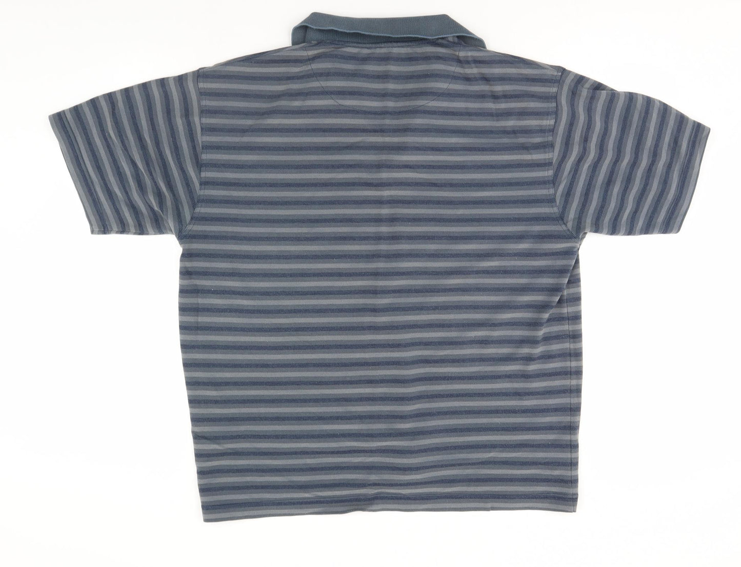 Preworn Mens Grey Striped   Polo Size L