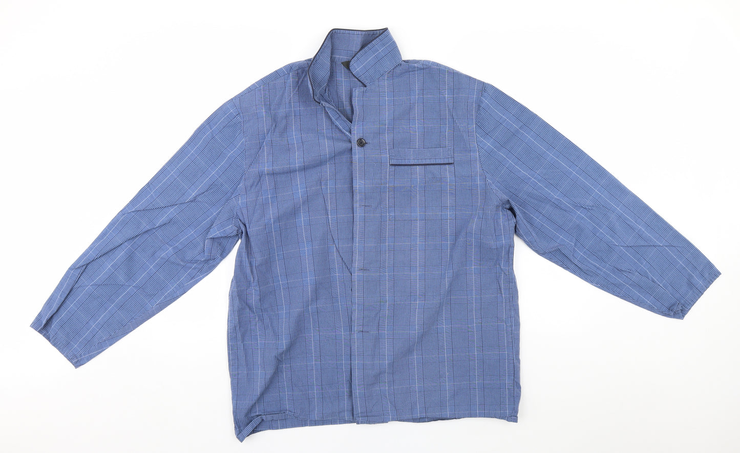 Marks and Spencer Womens Blue Plaid  Top Pyjama Top Size L