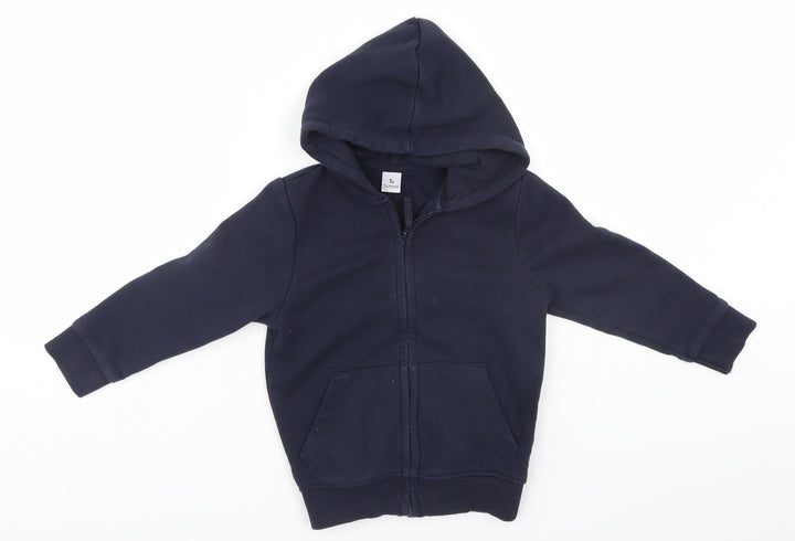 TU Boys Blue Full Zip Hoodie Size 4 Years - School