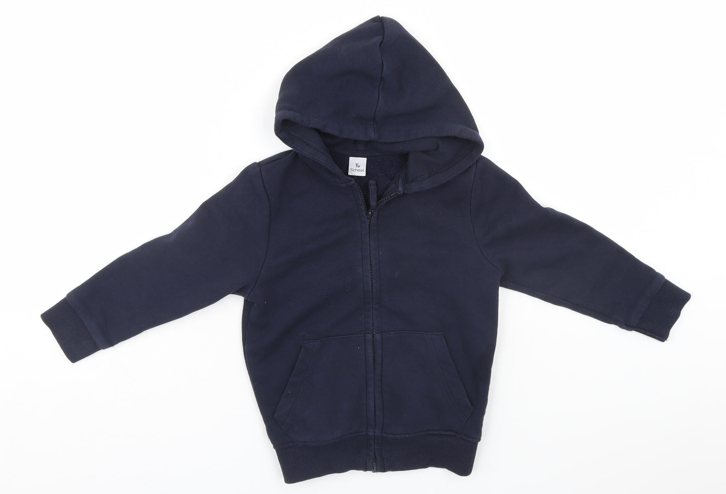 TU Boys Blue   Full Zip Hoodie Size 4 Years  - School