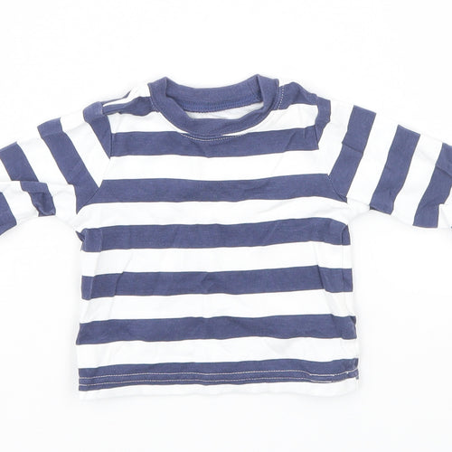 George Baby Blue Striped  Basic Polo Size 0-3 Months
