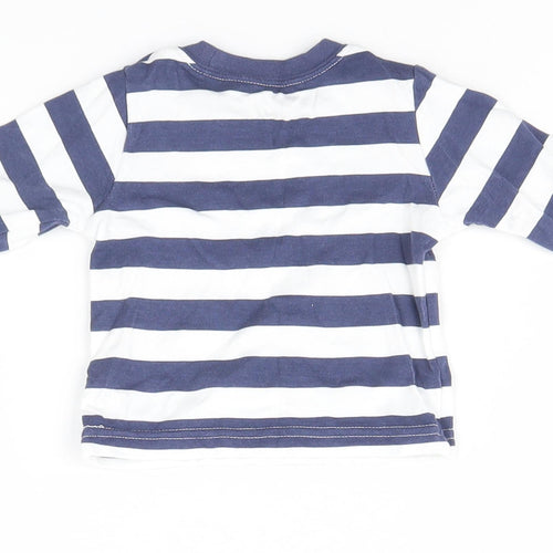 George Baby Blue Striped  Basic Polo Size 0-3 Months